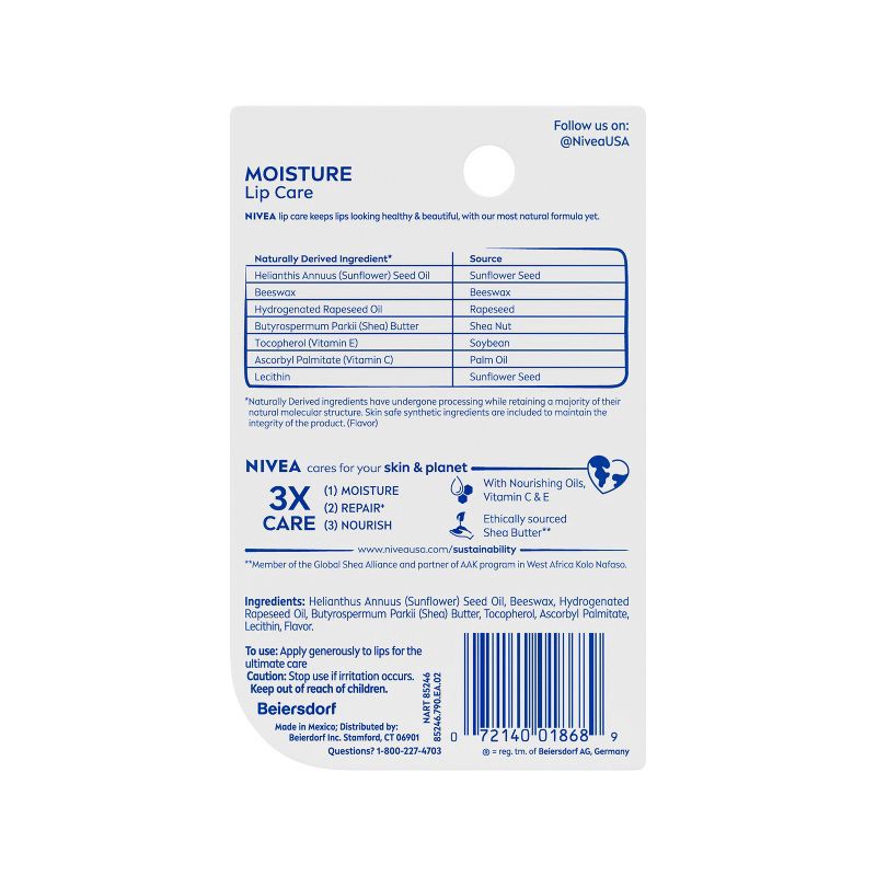 slide 14 of 14, Nivea Moisturizing Lip Balm - 0.34oz/2pk, 0.34 oz, 2 ct