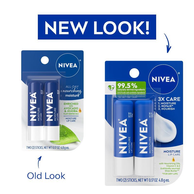 slide 4 of 14, Nivea Moisturizing Lip Balm - 0.34oz/2pk, 0.34 oz, 2 ct
