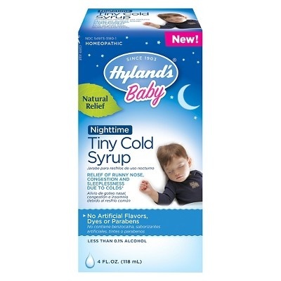 slide 1 of 1, Hyland's Baby Nighttime Tiny Cold Syrup, 4 fl oz