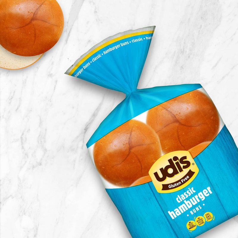 slide 4 of 7, Udi's Gluten Free Frozen Hamburger Buns - 10.4oz/4ct, 4 ct; 10.4 oz