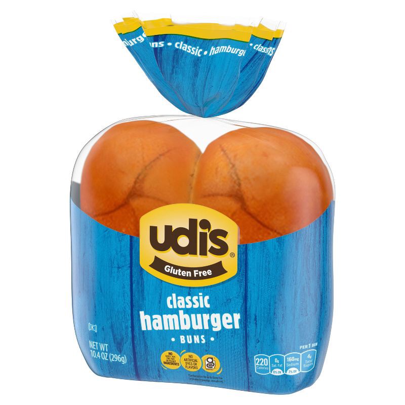 slide 2 of 7, Udi's Gluten Free Frozen Hamburger Buns - 10.4oz/4ct, 4 ct; 10.4 oz