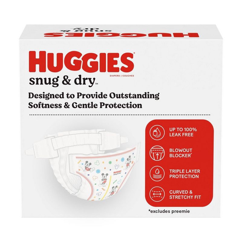 slide 7 of 12, Huggies Snug & Dry Baby Disposable Diapers Super Pack - Size 1 - 108ct, 108 ct