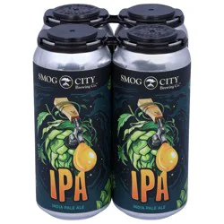 Smog City Brewing West Coast IPA Beer - 4 x 16 fl oz Cans