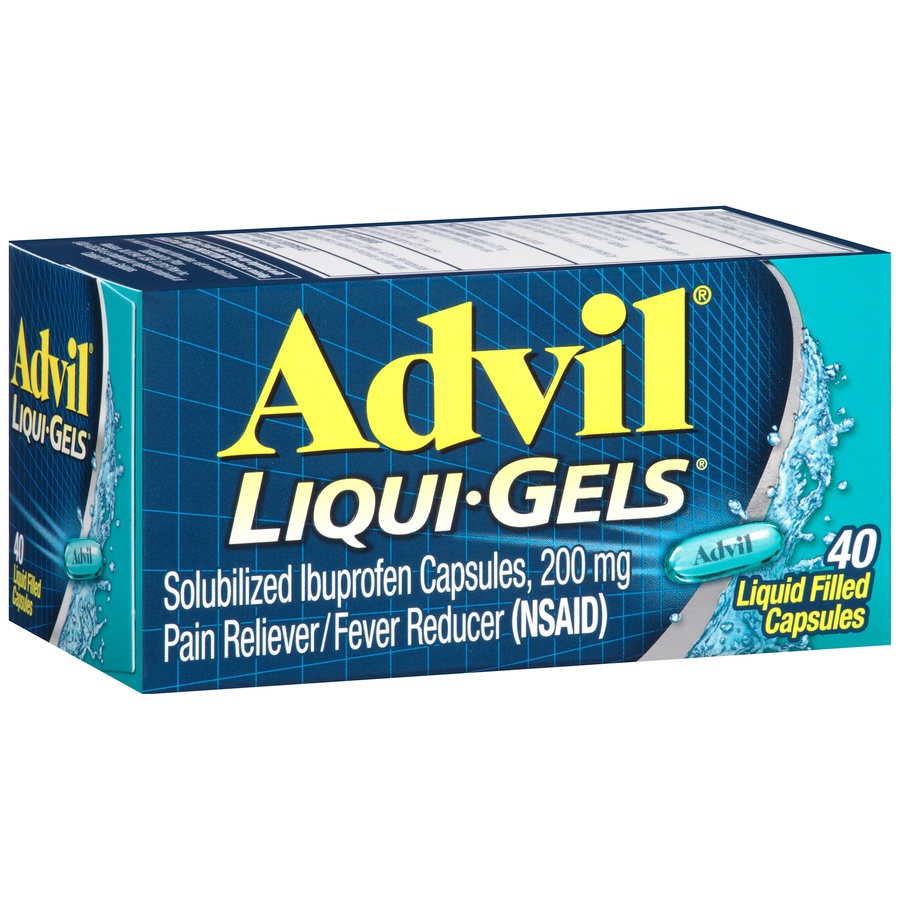 slide 3 of 7, Advil Liqui-Gels Pain Reliever/Fever Reducer Liquid Filled Capsules - Ibuprofen (NSAID) - 40ct, 40 ct
