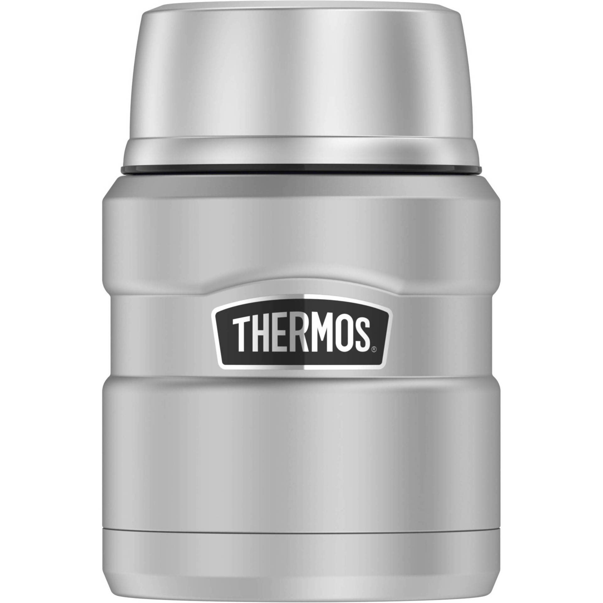 slide 1 of 7, Thermos 16oz Stainless King Food Jar with Spoon - Light Silver, 1 ct