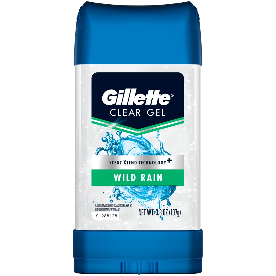 slide 1 of 7, Gillette Wild Rain Clear Gel Antiperspirant and Deodorant, 3.8 oz