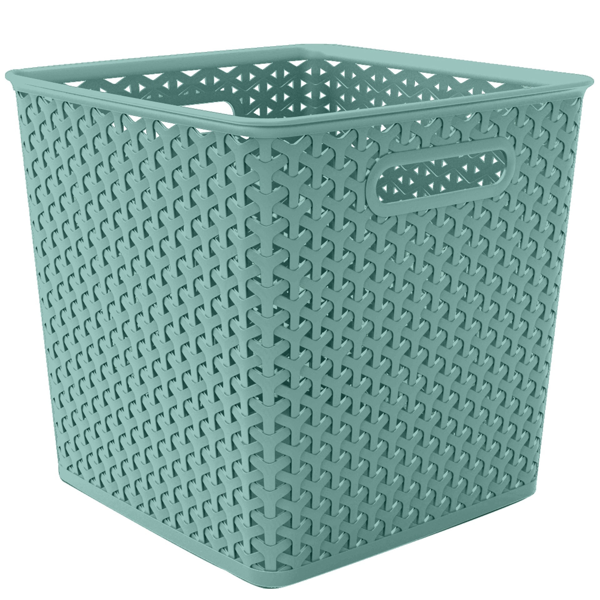 slide 1 of 1, Y-Weave 11" Cube Decorative Storage Basket Jade Dust - Room Essentials, 1 ct