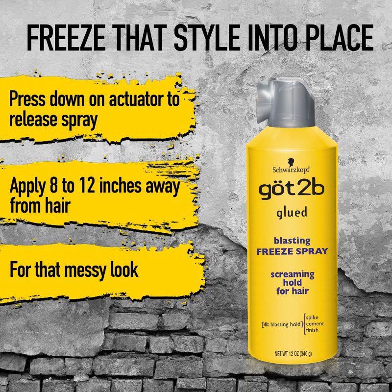 slide 5 of 11, got2B Schwarzkopf Glued Blasting Freeze Hair Spray - 12oz, 12 oz