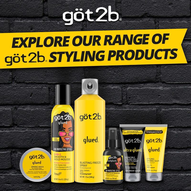 slide 9 of 11, got2B Schwarzkopf Glued Blasting Freeze Hair Spray - 12oz, 12 oz