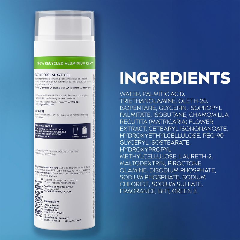 slide 12 of 13, NIVEA Men Cooling Shave Gel for Sensitive Skin - 7oz, 7 oz