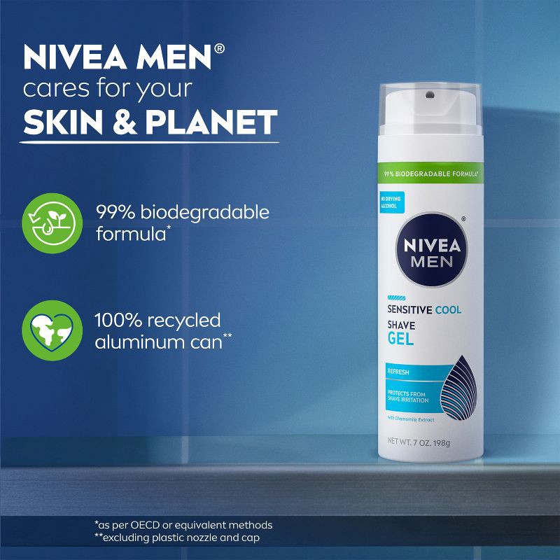 slide 11 of 13, NIVEA Men Cooling Shave Gel for Sensitive Skin - 7oz, 7 oz