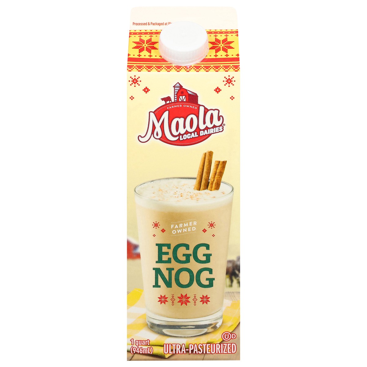 slide 1 of 13, Maola Eggnog Quart, Ultra-Pasteurized, 1 qt