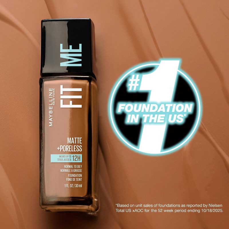 slide 6 of 9, Maybelline Fit Me Matte + Poreless Oil Free Liquid Foundation - 1 fl oz - 355 Coconut - 1 fl oz, 1 fl oz, 1 fl oz