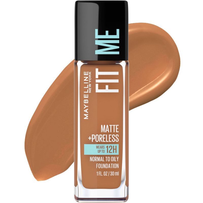 slide 1 of 7, MaybellineFit Me Matte + Poreless Oil Free Liquid Foundation - 1 fl oz - 355 Coconut: Medium Coverage, Natural Look, 1 fl oz