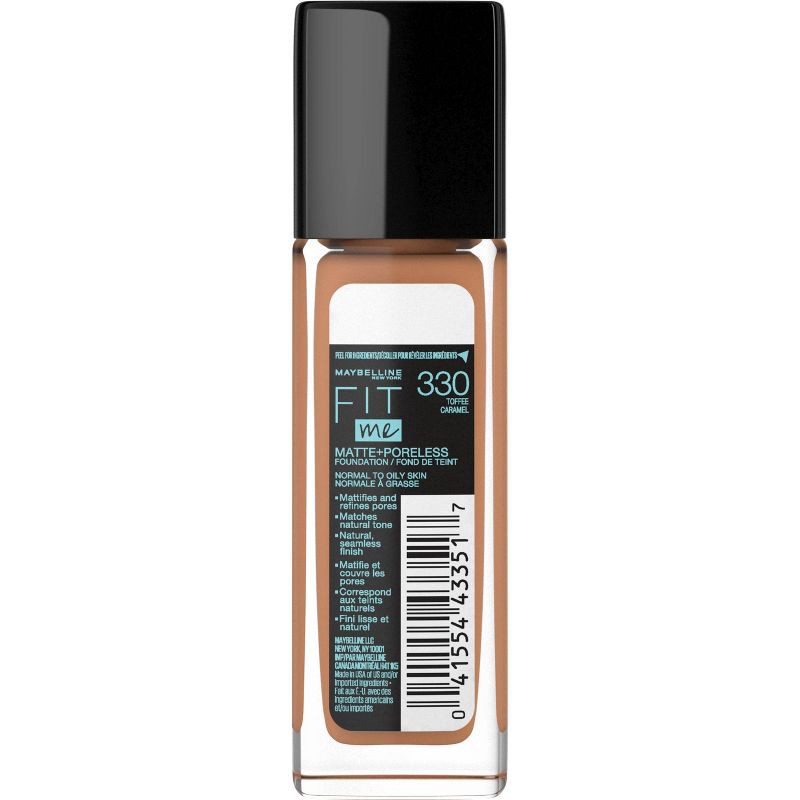 slide 7 of 7, Maybelline Fit Me Matte + Poreless Oil Free Liquid Foundation - 1 fl oz - 330 Toffee - 1 fl oz, 1 fl oz, 1 fl oz