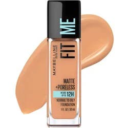 Maybelline Fit Me Matte + Poreless Oil Free Liquid Foundation - 1 fl oz - 322 Warm Honey: Medium Coverage, For Normal to Oily Skin, Neutral Undertone