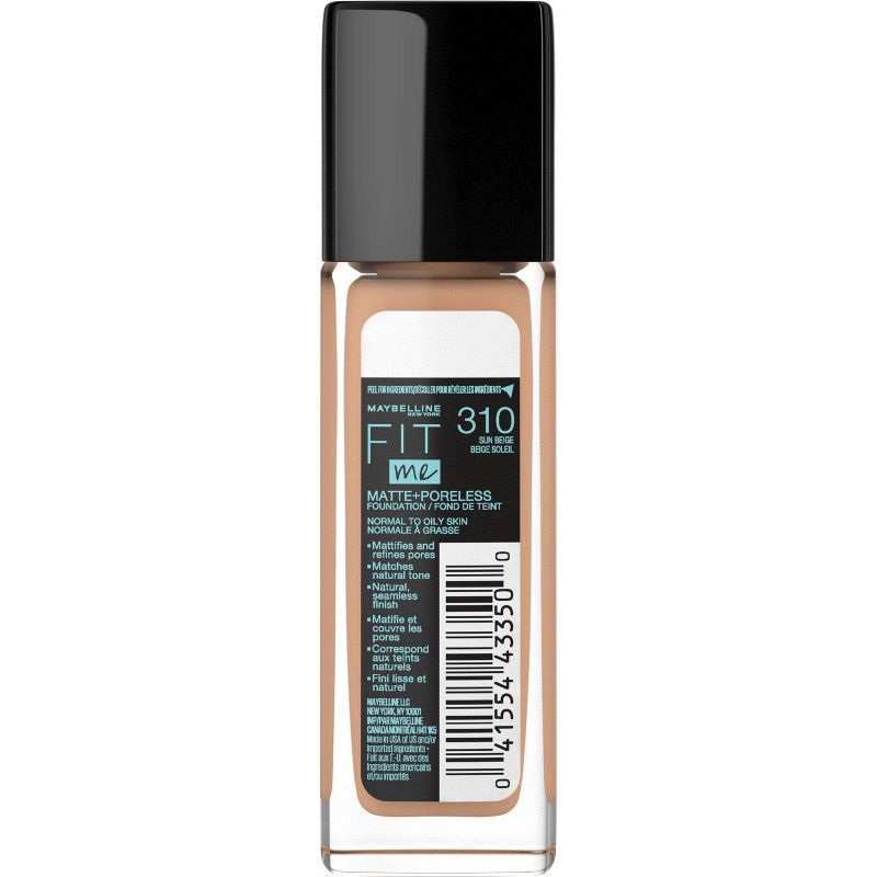 slide 7 of 7, Maybelline Fit Me Matte + Poreless Oil Free Liquid Foundation - 1 fl oz - 310 Sun Beige - 1 fl oz, 1 fl oz, 1 fl oz