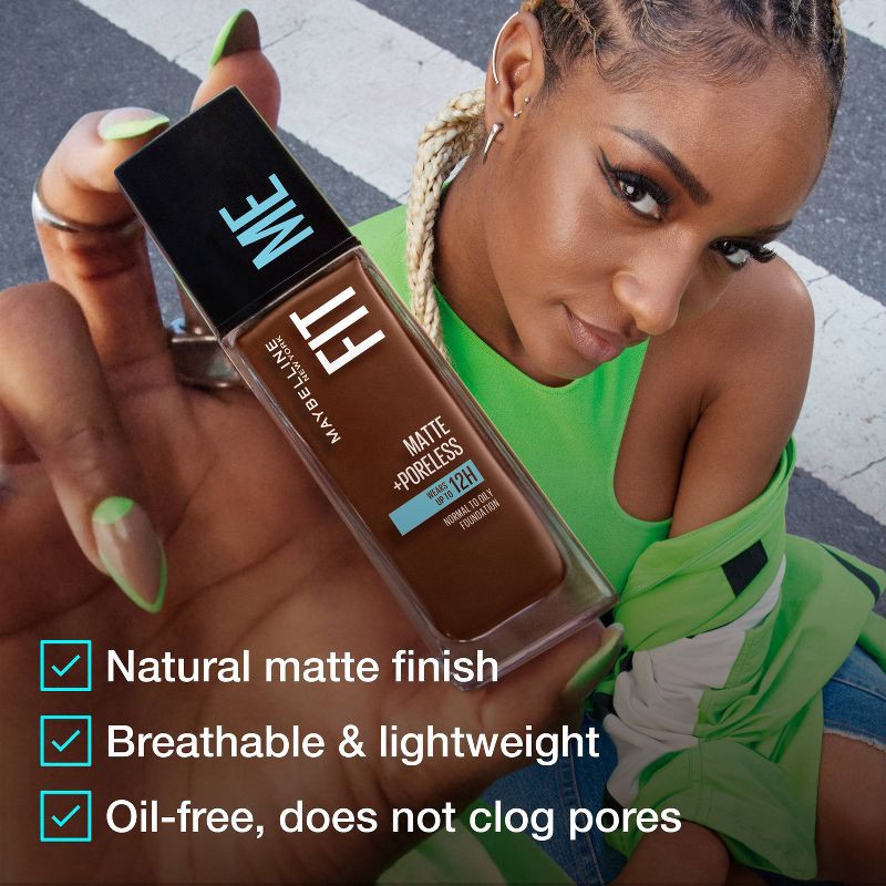 slide 4 of 8, Maybelline Fit Me Matte + Poreless Oil Free Liquid Foundation - 1 fl oz - 128 Warm Nude - 1 fl oz, 1 fl oz, 1 fl oz