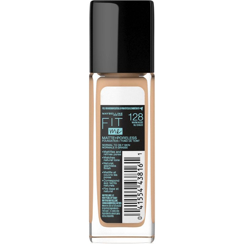 slide 7 of 7, Maybelline Fit Me Matte + Poreless Oil Free Liquid Foundation - 1 fl oz - 128 Warm Nude - 1 fl oz, 1 fl oz, 1 fl oz