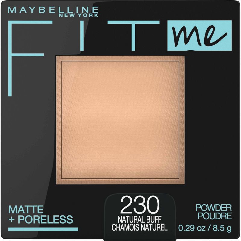 slide 1 of 7, MaybellineFit Me Matte + Poreless Pressed Powder - 230 Natural Buff - 0.29oz: Oil & Shine Control, Non-comedogenic, 0.29 oz