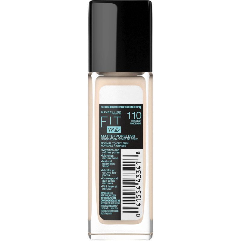 slide 7 of 7, Maybelline Fit Me Matte + Poreless Oil Free Liquid Foundation - 1 fl oz - 110 Porcelain - 1 fl oz, 1 fl oz, 1 fl oz