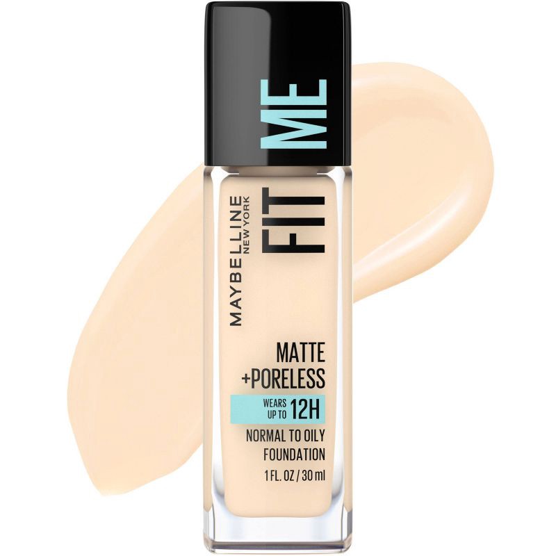 slide 1 of 7, Maybelline Fit Me Matte + Poreless Oil Free Liquid Foundation - 1 fl oz - 110 Porcelain - 1 fl oz, 1 fl oz, 1 fl oz