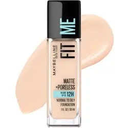 MaybellineFit Me Matte + Poreless Oil Free Liquid Foundation - 1 fl oz - 112 Natural Ivory: Medium Coverage, Shine Control