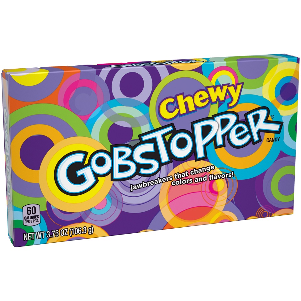 slide 3 of 8, Nestlé Chewy Gobstoppers Theater Box, 3.75 oz