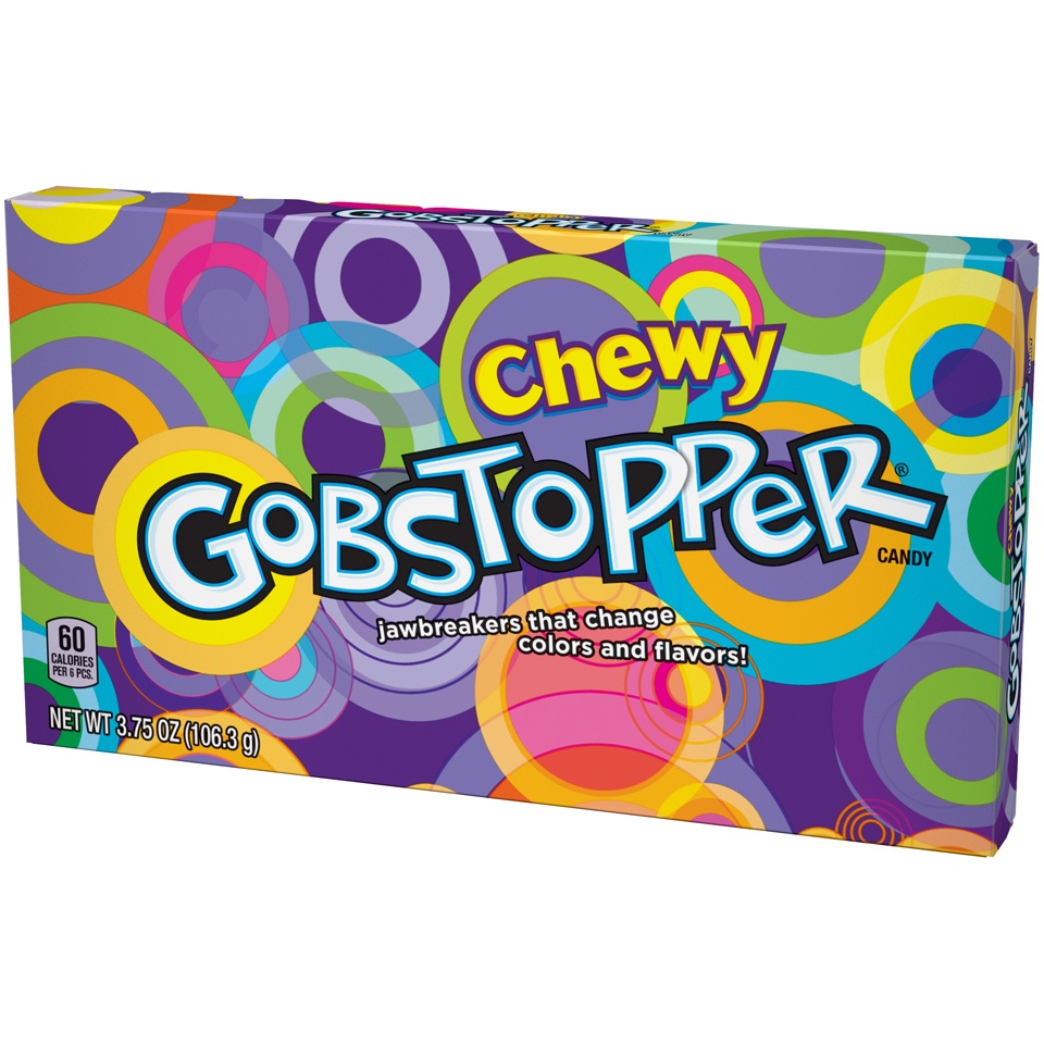 slide 2 of 8, Nestlé Chewy Gobstoppers Theater Box, 3.75 oz