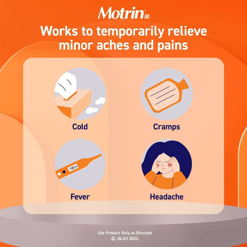 slide 4 of 7, Motrin IB Pain Reliever & Fever Reducer Liquid Gels - Ibuprofen (NSAID) - 120ct, 120 ct