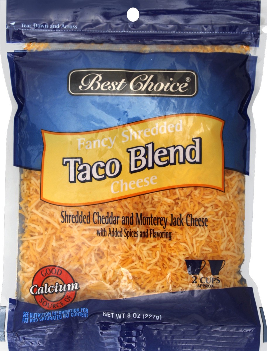 slide 2 of 3, Best Choice Fancy Shredded Taco Blend Cheese, 8 oz