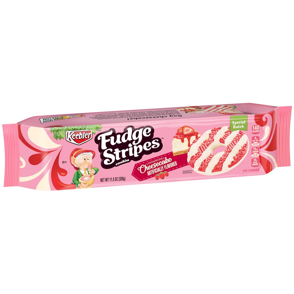 slide 3 of 5, Keebler Fudge Stripes Cookies - Strawberry Cheesecake, 11.5 oz