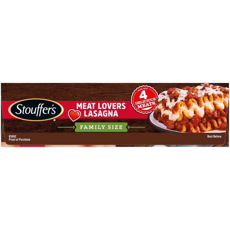 slide 6 of 9, Stouffer's Meat Lover's Frozen Lasagna Family Size Frozen Dinner - 34oz, 34 oz