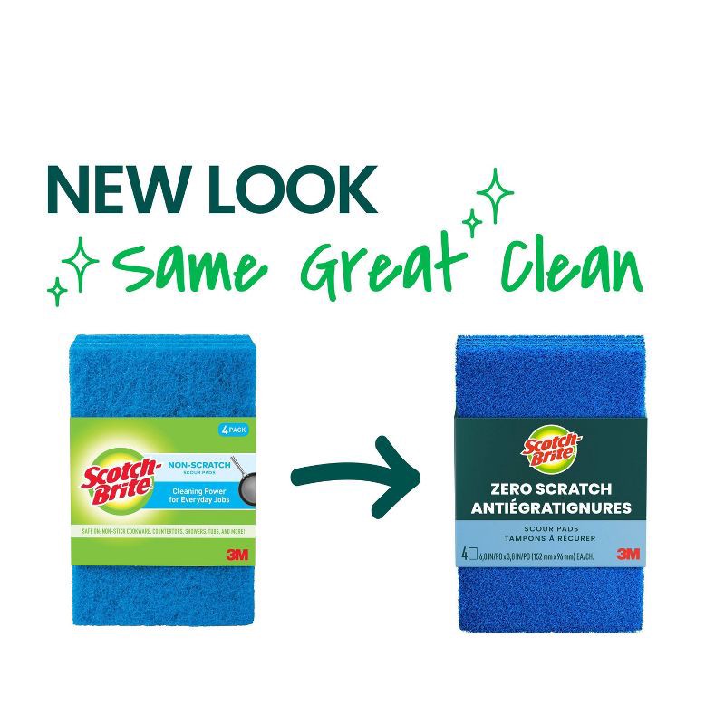 slide 2 of 14, Scotch-Brite Zero Scratch Scour Pads - 4ct, 4 ct