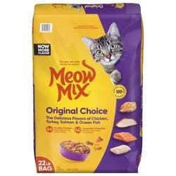 Meow Mix Original Choice with Flavors of Chicken, Turkey, Salmon & Ocean Fish Adult Complete & Balanced Dry Cat Food - 22lb