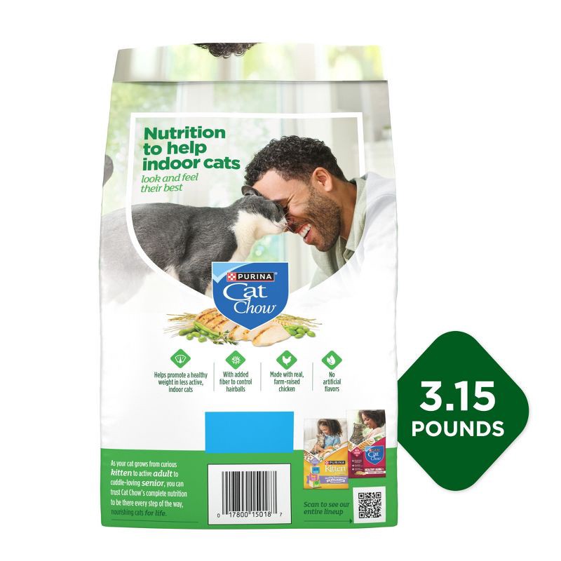 slide 12 of 15, Purina Cat Chow Indoor Healthy Weight & Hairball Control Chicken Flavor Dry Cat Food - 3.15lbs, 3.15 lb