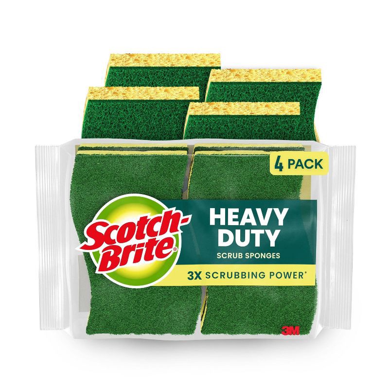slide 1 of 11, Scotch-Brite Heavy Duty Scrub Sponges - 4ct, 4 ct