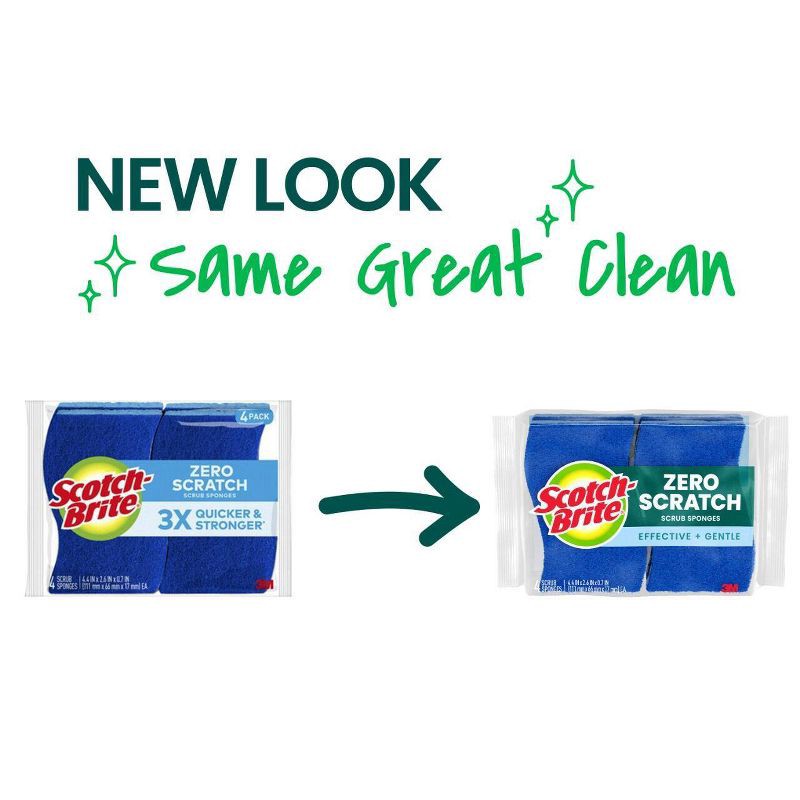 slide 2 of 14, Scotch-Brite Non-Scratch Scrub Sponge - 4pk, 4 ct