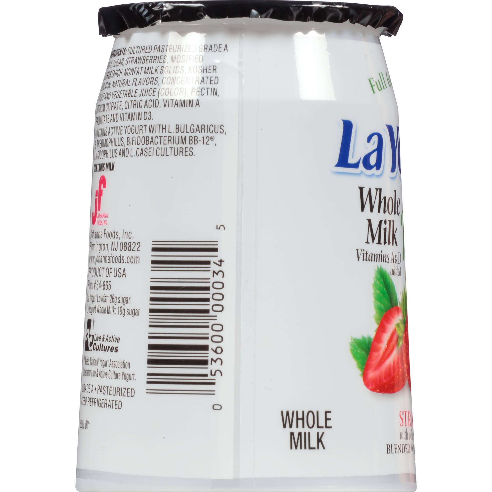 slide 4 of 6, La Yogurt Probiotic Strawberry Blended Whole Milk Yogurt, 6 oz