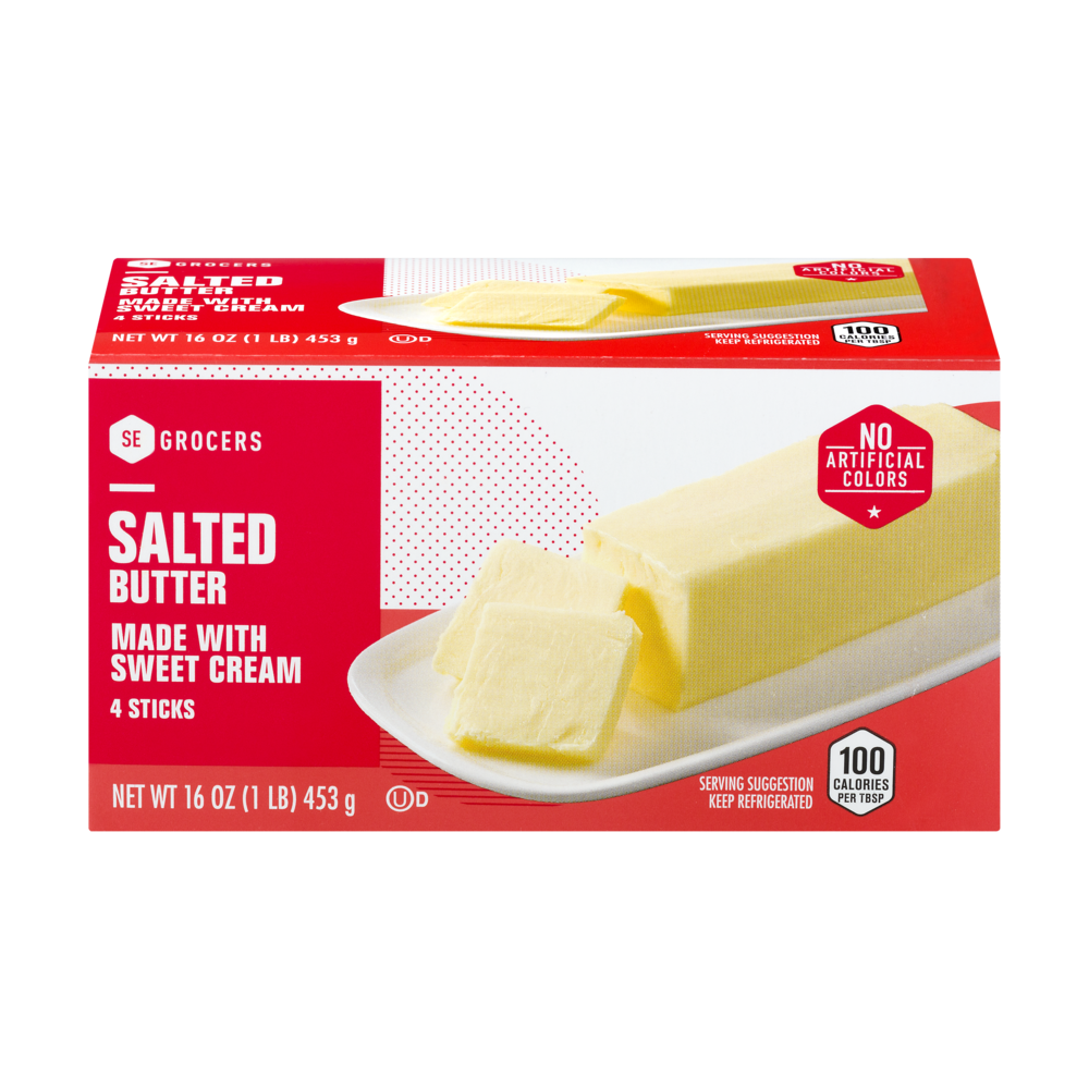 slide 1 of 1, SE Grocers Butter Salted, 4 ct; 16 oz