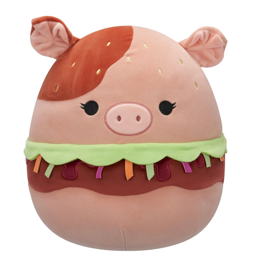 slide 1 of 1, Squishmallows Pig Burger Pulled Pork BBQ, 1 ct