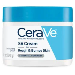 CeraVe SA Cream for Rough and Bumpy Skin, Moisturizer Unscented - 12oz: Contains Salicylic Acid, Phthalate-Free, Contains Ceramides, Noncomedogenic
