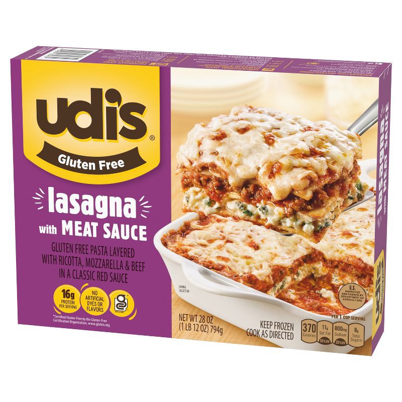 slide 3 of 4, Udi's Gluten Free Frozen Lasagna with Meat Sauce - 28oz, 28 oz