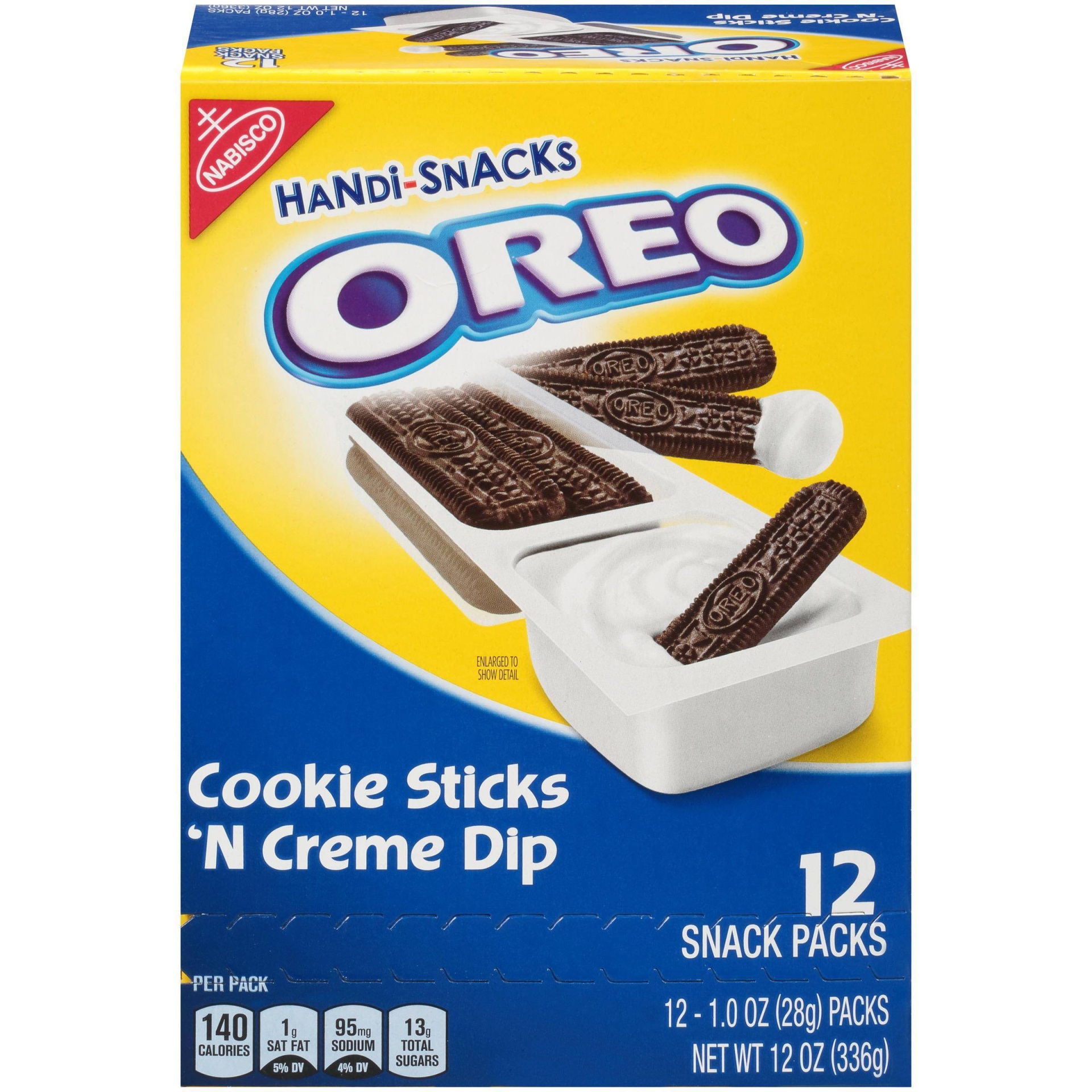 slide 1 of 8, Handi-Snacks OREO Cookie Sticks 'N Creme Dip Snack Packs, 12 Snack Packs, 12.1 oz