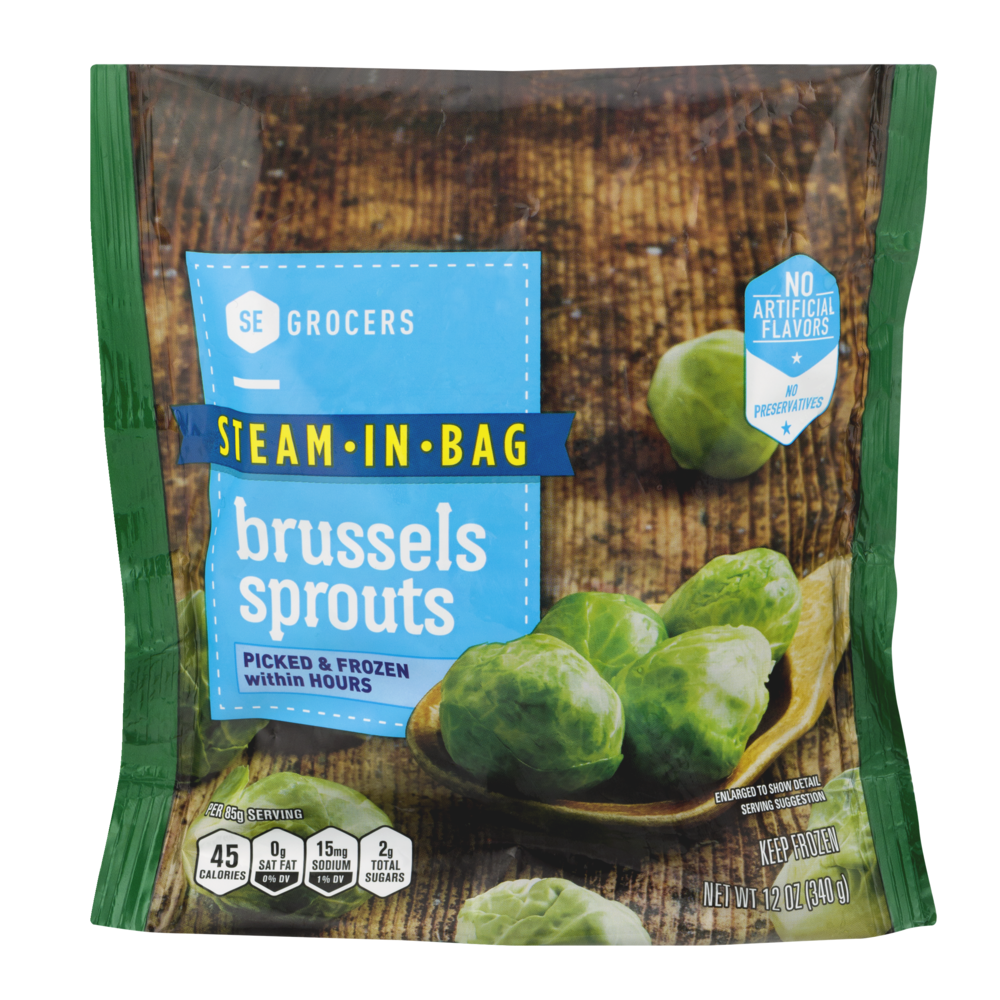 slide 1 of 1, SE Grocers Steam-In-Bag Brussels Sprouts, 12 oz