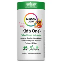Rainbow Light Chewable Tablets Fruit Punch Kid's One 50 ea