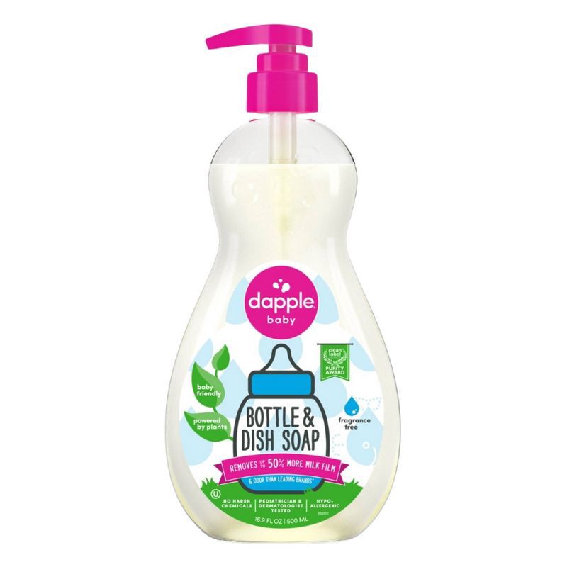 slide 1 of 6, Dapple Bottle & Dish Soap - Fragrance Free - 16.9 fl oz: Hypoallergenic, Dye-Free, Paraben-Free, Sulfate-Free, 16.9 fl oz