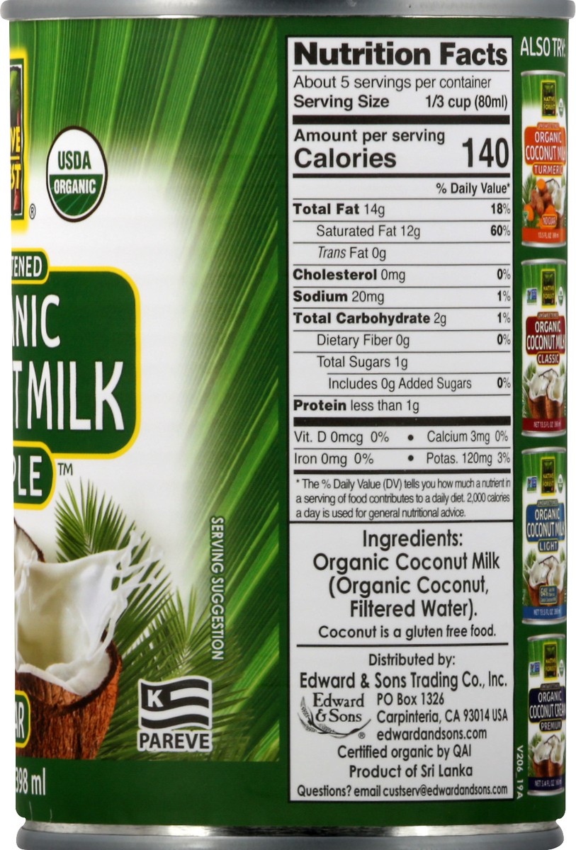 slide 2 of 12, Native Forest Pure Simple Coconut Milk, 13.5 fl oz