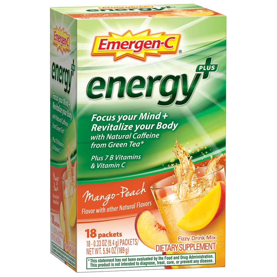 slide 2 of 7, Emergen-C Mango Peach Vitamin C Dietary Supplement Drink Mix, 18 ct; 0.33 oz