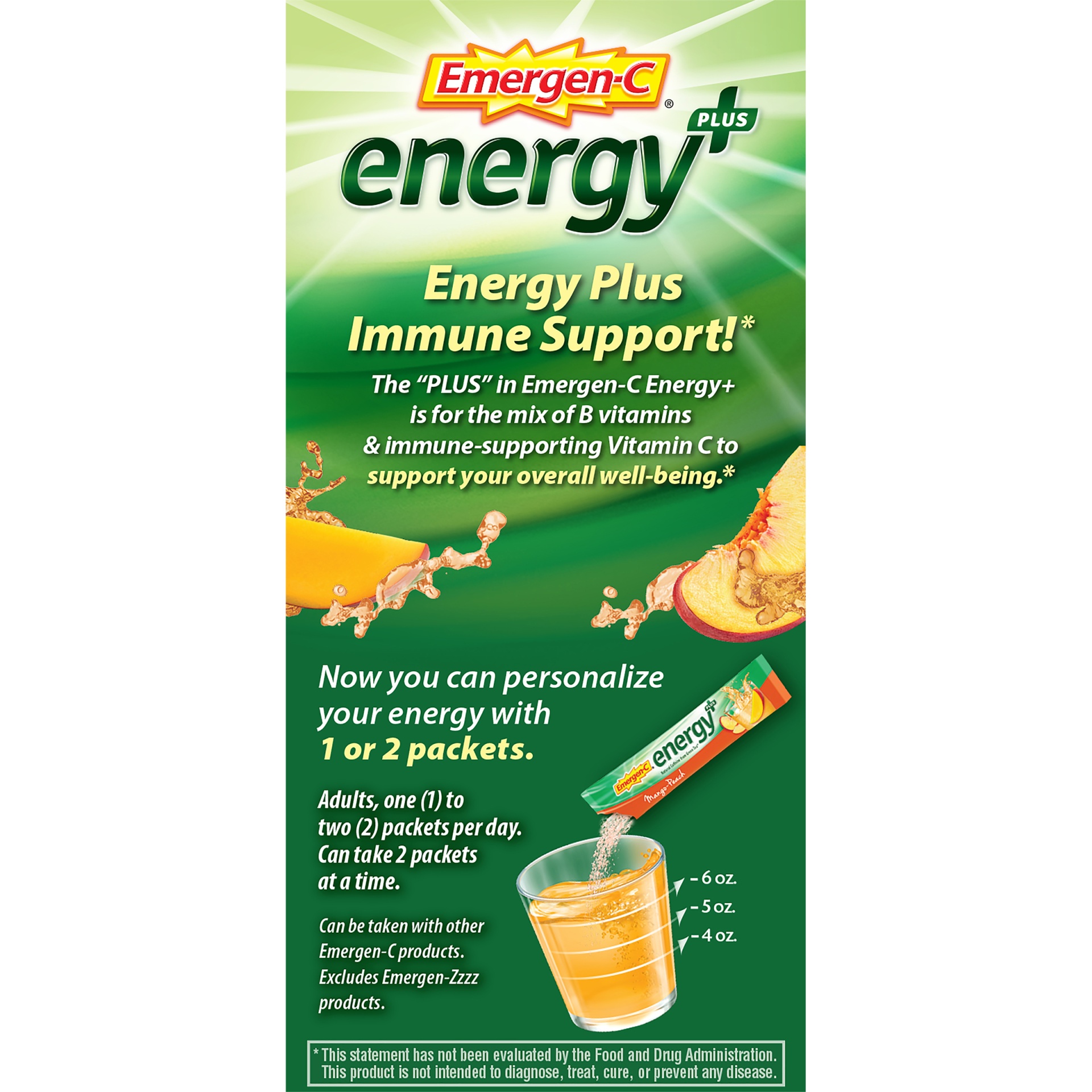 slide 7 of 7, Emergen-C Mango Peach Vitamin C Dietary Supplement Drink Mix, 18 ct; 0.33 oz